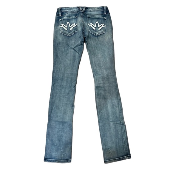 lKira Plastina Bootcut Light Wash Blue Denim, Distressed, Size 27 - Picture 1 of 13